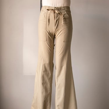 1970s Bell Bottoms Cotton Pants S 