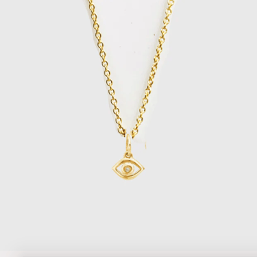 Selah Vie Fine Jewelry | 14k Diamond Evil Eye Necklace