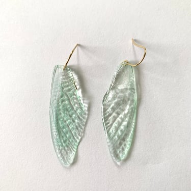 Blue Cicada Wing Earrings by flora.bee.kc