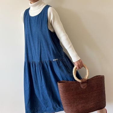 90s denim dress style 90s Blue Denim Dress main image 0