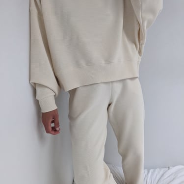 Na Nin Franklin Rippled Cotton Sweatpants / Available in Cream, Faded Black, Cinnamon