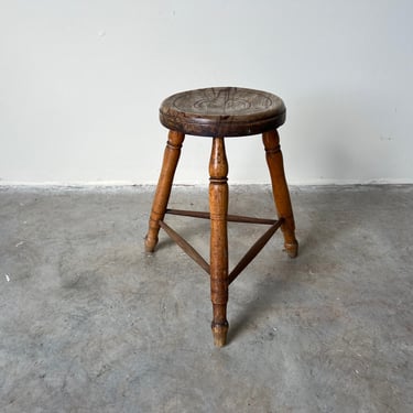 Vintage French Country - Style Three Legged Stool 