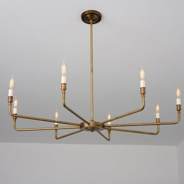 Large candle Shade Chandelier - Entry Way Lighting - Dining Room Light 
