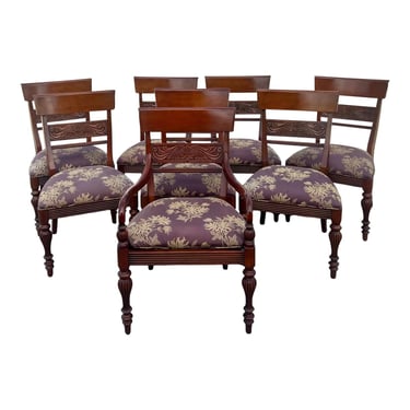 Ethan Allen “Mackenzie” British Classics Carved Dining Chairs - Set of 8 