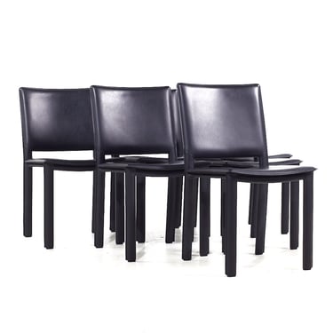 Room & Board Madrid Contemporary Leather Wrapped Dining Chairs - Set of 6 - Contemporary 