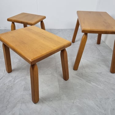 Vintage brutalist nesting tables, 1960s - vintage side tables - vintage side tables - brutalist tables - mid century tables 