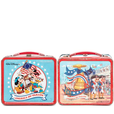 1970's Walt Disney Bicentennial America on Parade Lunchbox and Thermos Set