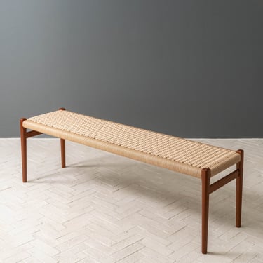 Niels Otto Møller Teak & Cord Bench