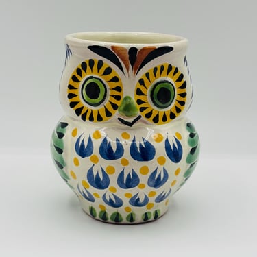 Vintage Mexican Owl Colorful Coffee Mug with Handle by LeChalet