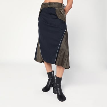 Sacai Navy/Kaki Tailored Skirt Women