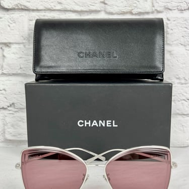 Chanel Butterfly Frame Sunglasses, Silver