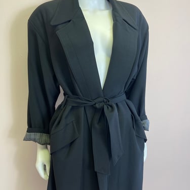 Vtg 1980s Jean Paul Gaultier pour Gibo black trench coat 