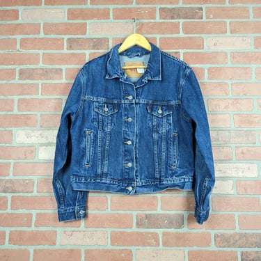 Vintage 90s Made in USA Levi's ORIGINAL Denim Trucker Jacket - Women's Large 