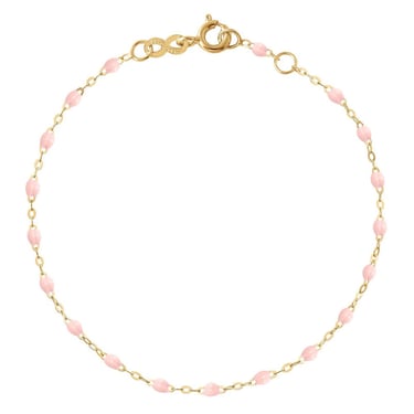 7.1" Classic Gigi Bracelet - Baby Pink + Yellow Gold
