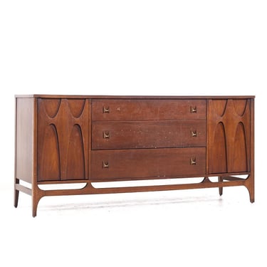 Broyhill Brasilia Mid Century Walnut 66 inch Credenza - mcm 