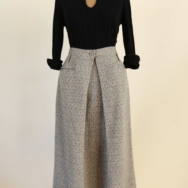 Vintage 50's 60's Wool Herringbone Skirt Barbara Field by Joyce of Chicago 