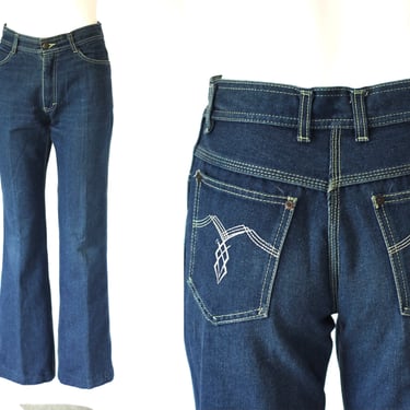 Vintage Rene De France Mid Rise Straight Leg Jeans with Natural Fading - 1980s Designer Denim - 28” x 29.5” 