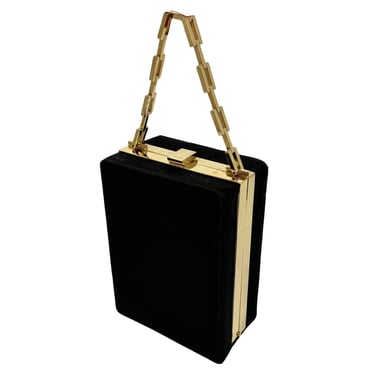 Gucci Black Satin Chain Box Bag
