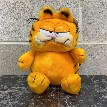 Vintage Garfield Stuffed Animal Retro 1980s Dakin + 10th Anniversary + Birthday + Year of the Party + Orange Cat + Plush Toy + Collectable 