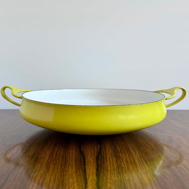 Vintage Dansk Designs Yellow Kobenstyle Enameled Steel Paella Pan 10" Cookware 
