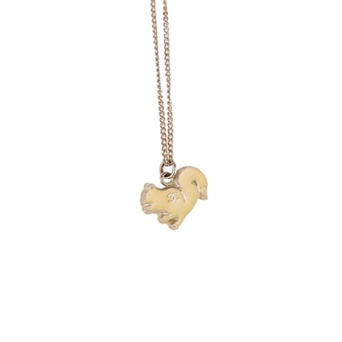 Chanel Yellow Logo Squirrel Necklace