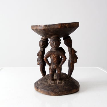 vintage African tribal art stool 