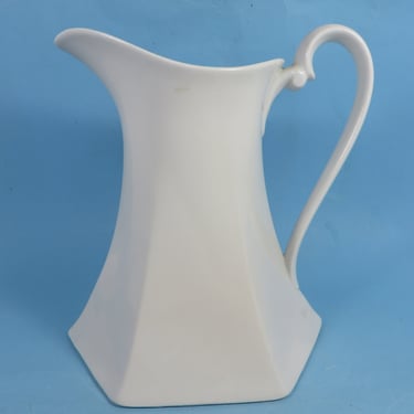 Vintage Limoges White Porcelain Pitcher - White Porcelain French Country Milk Water Pitcher 