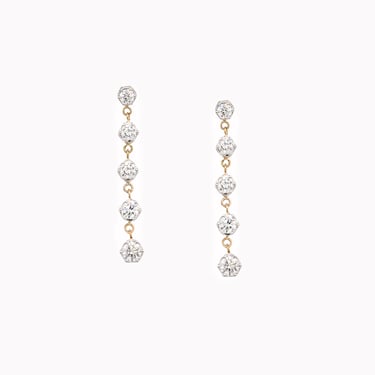 Diamond 5 Tier Dangle Drop Earrings