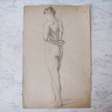 19th Century Sketch | Standing Nude with Folded Arm