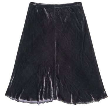 Eileen Fisher - Dark Grey Velvet Midi Skirt Sz S
