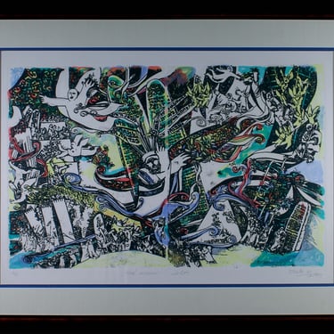 Arie Dubi The Mission Signed Contemporary Judaica Lithograph AP Framed 