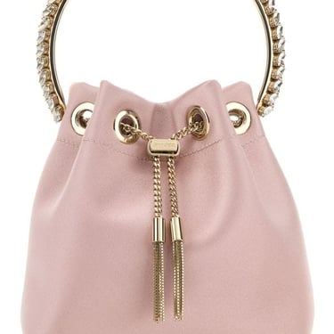 Jimmy Choo Woman Pink Satin Bon Bon Bucket Bag