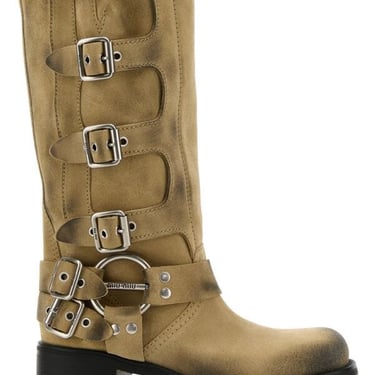 Miu Miu Women Beige Suede Boots