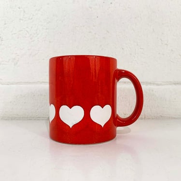 Vintage Waechtersbach Heart Mug West German Pottery Red White Made in West Germany 1970s Mid-Century 