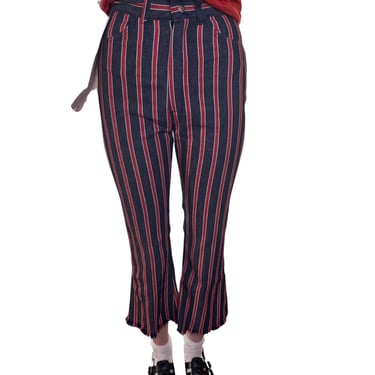 Deadstock 70s Red and Blue Striped Jeans 