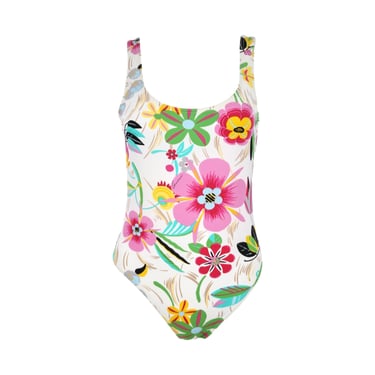 Gucci White Floral Print One Piece
