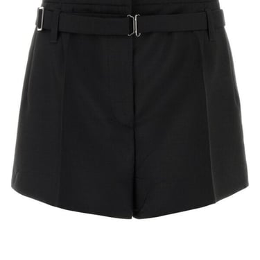 Prada Women Black Mohair Blend Shorts