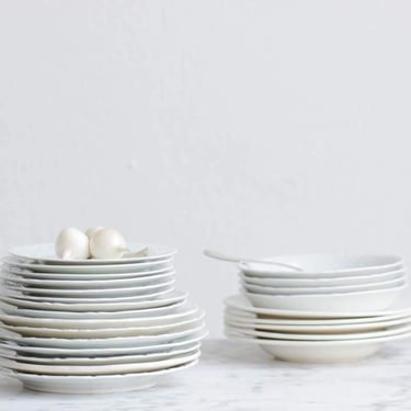 Vintage White China Plates Set of 4
