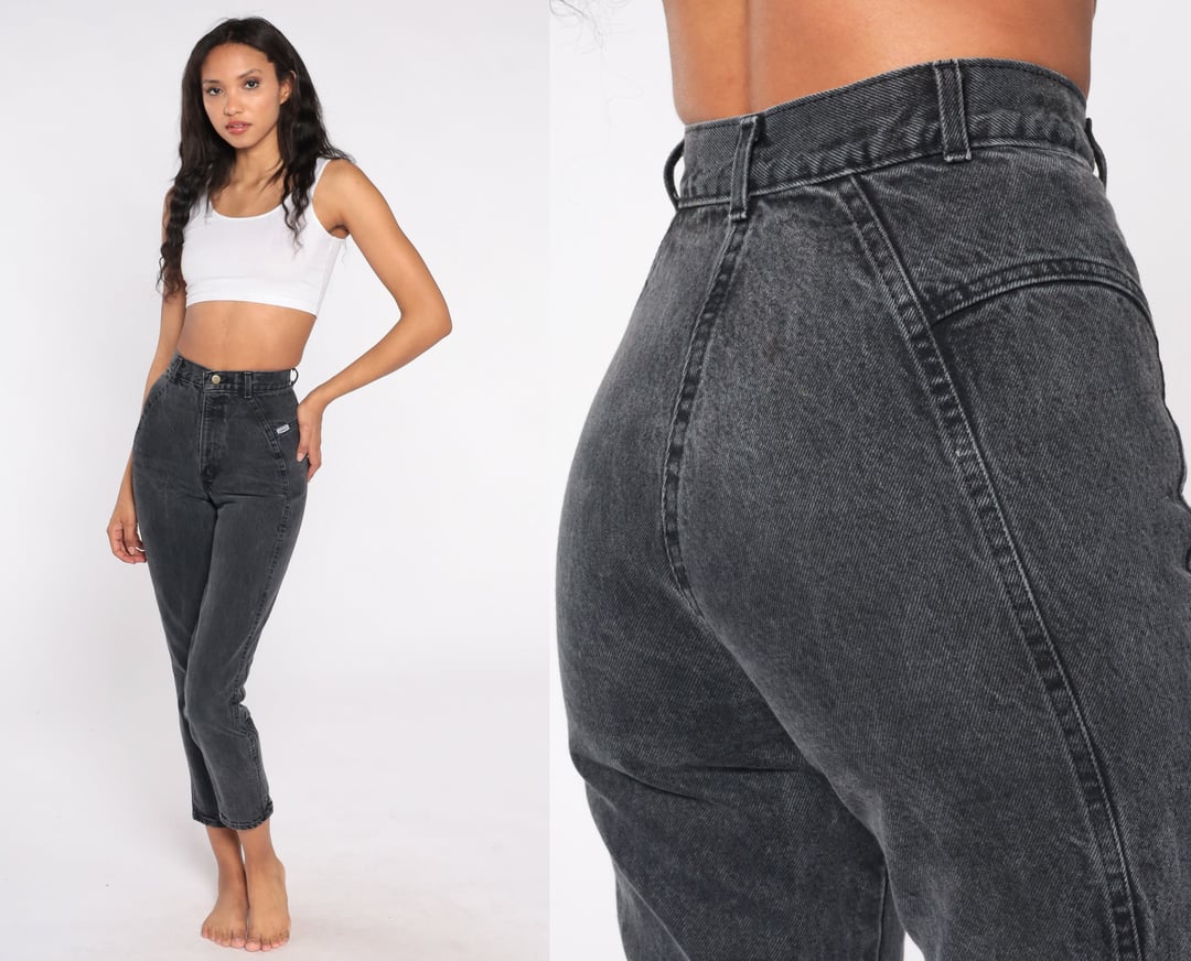 80s Jordache Jeans High Waisted Jeans Tapered Denim Pants Dark, Shop Exile