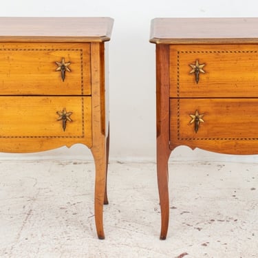 Louis XV / XVI Style Fruitwood Chest of Drawers, Pair