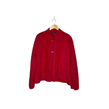Vintage Venesha Angora Red Sweater Coat Sz Small 