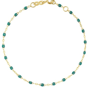 7.1&quot; Classic Gigi Bracelet - Emerald + Yellow Gold