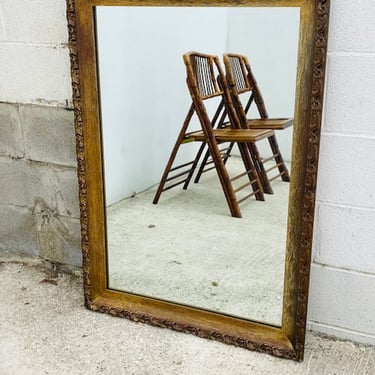 Golden Wood Large Mirror