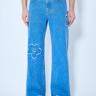 Marni Men Flower Patch Wide-Leg Jeans