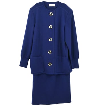 Yves Saint Laurent Setup Suit Jacket Skirt Navy #M #9