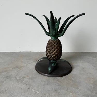 French Hollywood Regency Brass Pineapple Side Table 