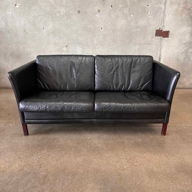 Vintage Danish Leather Loveseat