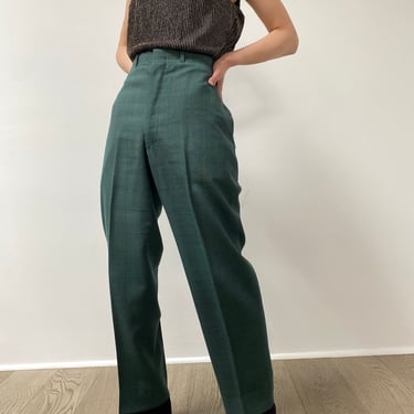 vintage woven green menswear slacks 
