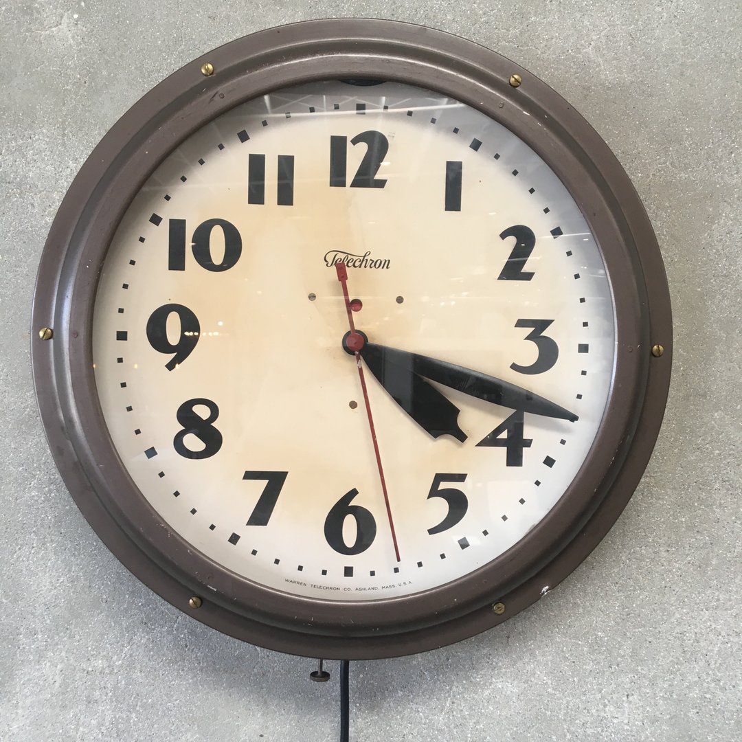 Vintage Techron Wall Clock with Light Blue Neon Light | Urban Americana