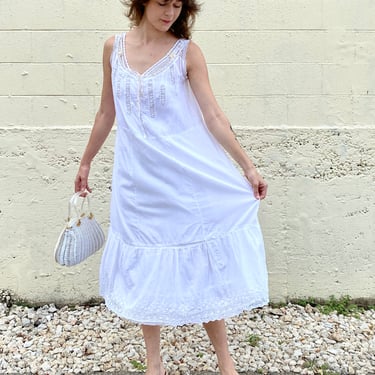 Tea Time Antique French White Slip Dress